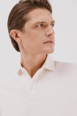 Cortefiel Polo refinado manga larga Marfil Sale