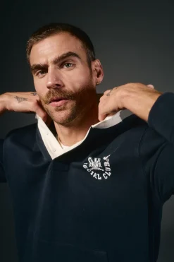 OOTO Polo rugby manga larga Azul marino