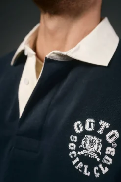 OOTO Polo rugby manga larga Azul marino