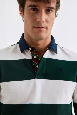 Williot Polo Rugby Rayas Verde oscuro