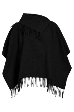 Vila Poncho con flecos Negro New