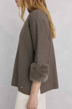 Pedro del Hierro Poncho cuello perkins Verde Clearance