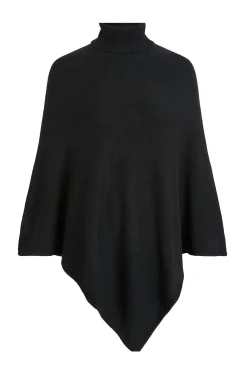 Vila Poncho de punto con cuello vuelto Negro Best