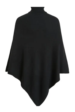 Vila Poncho de punto con cuello vuelto Negro Best