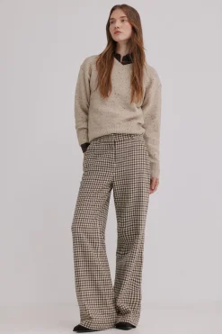 Hoss Intropia Prado. Pantalón a cuadros Marfil Outlet