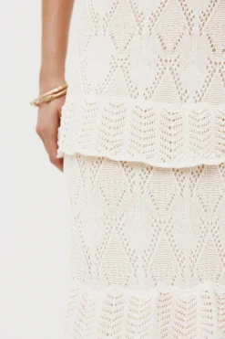 Hoss Intropia Raquel. Falda midi tricot Beige