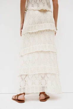 Hoss Intropia Raquel. Falda midi tricot Beige