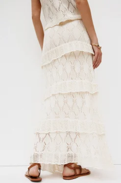 Hoss Intropia Raquel. Falda midi tricot Beige