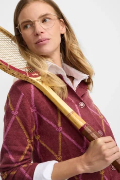 Silbon Rebeca raquetas rombos Estampado granate Best