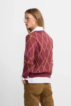 Silbon Rebeca raquetas rombos Estampado granate Best