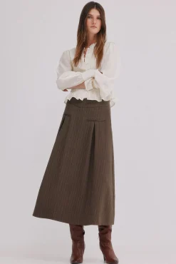 Hoss Intropia Reyes. Falda con pliegues Marron oscuro Hot