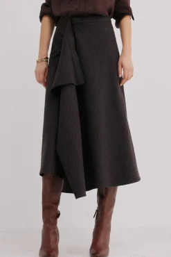 Hoss Intropia Rina. Falda a rayas Estampado Marron Online