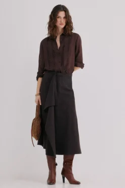 Hoss Intropia Rina. Falda a rayas Estampado Marron Online