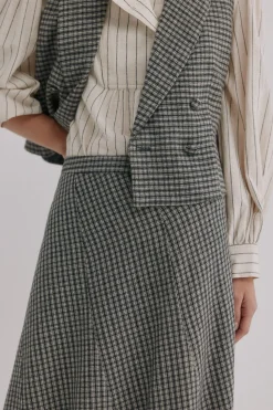 Hoss Intropia Romilda. Falda cuadros Estampado azul