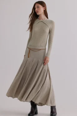 Hoss Intropia Rosa. Falda godets Gris Sale