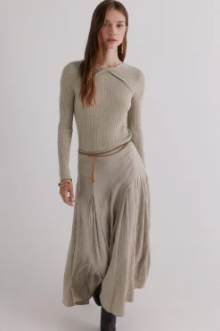 Hoss Intropia Rosa. Falda godets Gris Sale