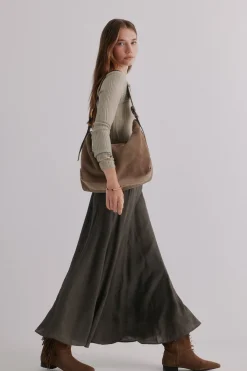 Hoss Intropia Rosario. Falda midi Kaki Online