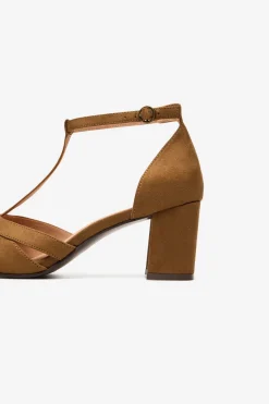 Cortefiel Sandalia tacón Camel