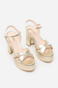 Lodi Sandalia tacón Dorado Discount