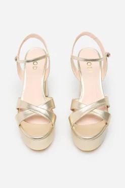 Lodi Sandalia tacón Dorado Discount