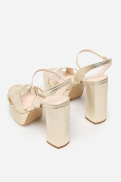 Lodi Sandalia tacón Dorado Discount