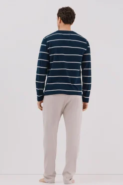 Cortefiel Set de pijama punto Azul marino