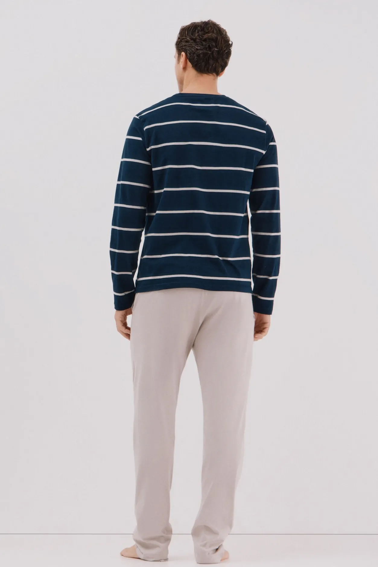 Cortefiel Set de pijama punto Azul marino