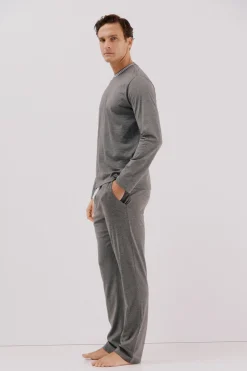 Cortefiel Set de pijama punto Gris oscuro Sale