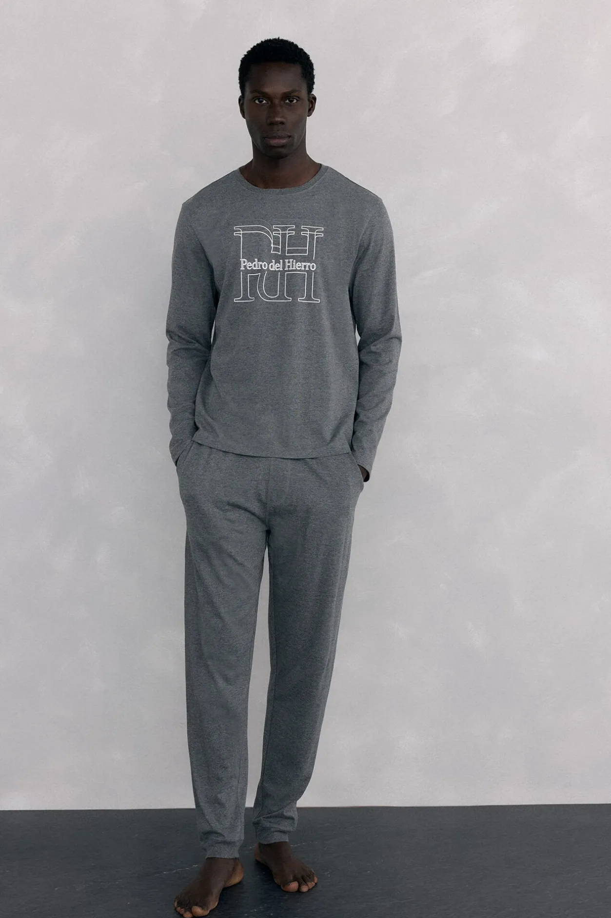Pedro del Hierro Set de pijama punto Gris