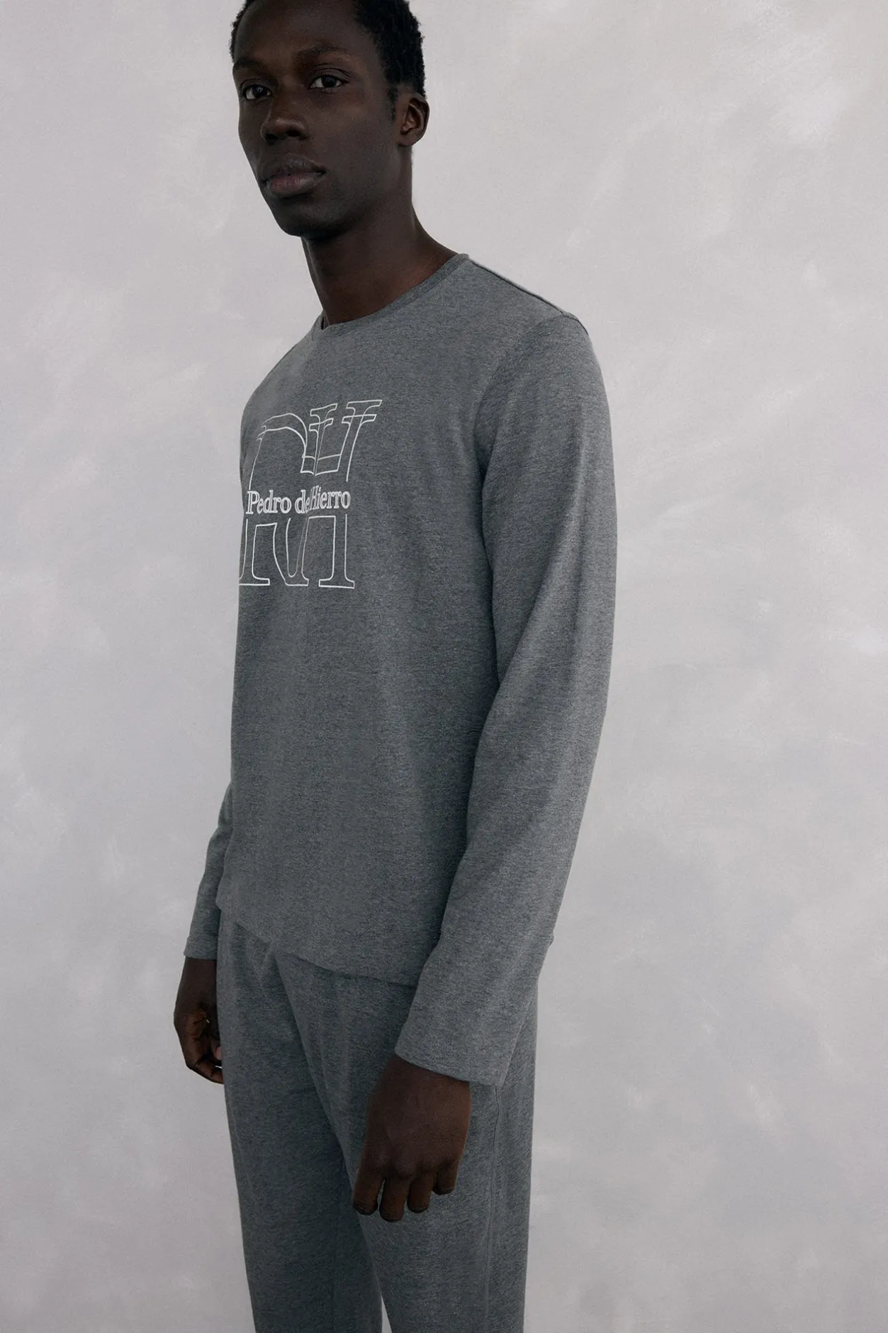 Pedro del Hierro Set de pijama punto Gris