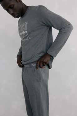 Pedro del Hierro Set de pijama punto Gris