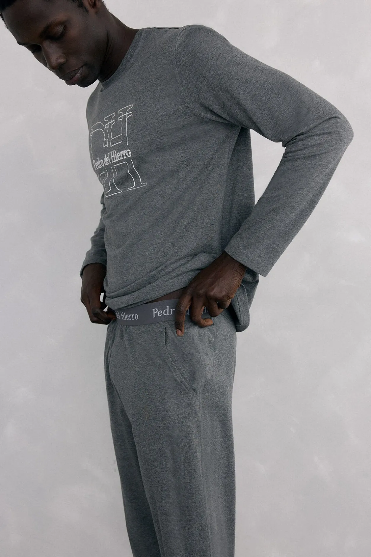 Pedro del Hierro Set de pijama punto Gris