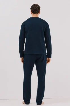 Cortefiel Set de pijama punto polar Azul marino Outlet