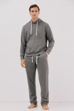 Cortefiel Set de pijama punto polar Gris oscuro Clearance