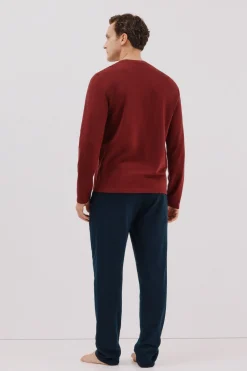 Cortefiel Set de pijama punto polar Granate Hot