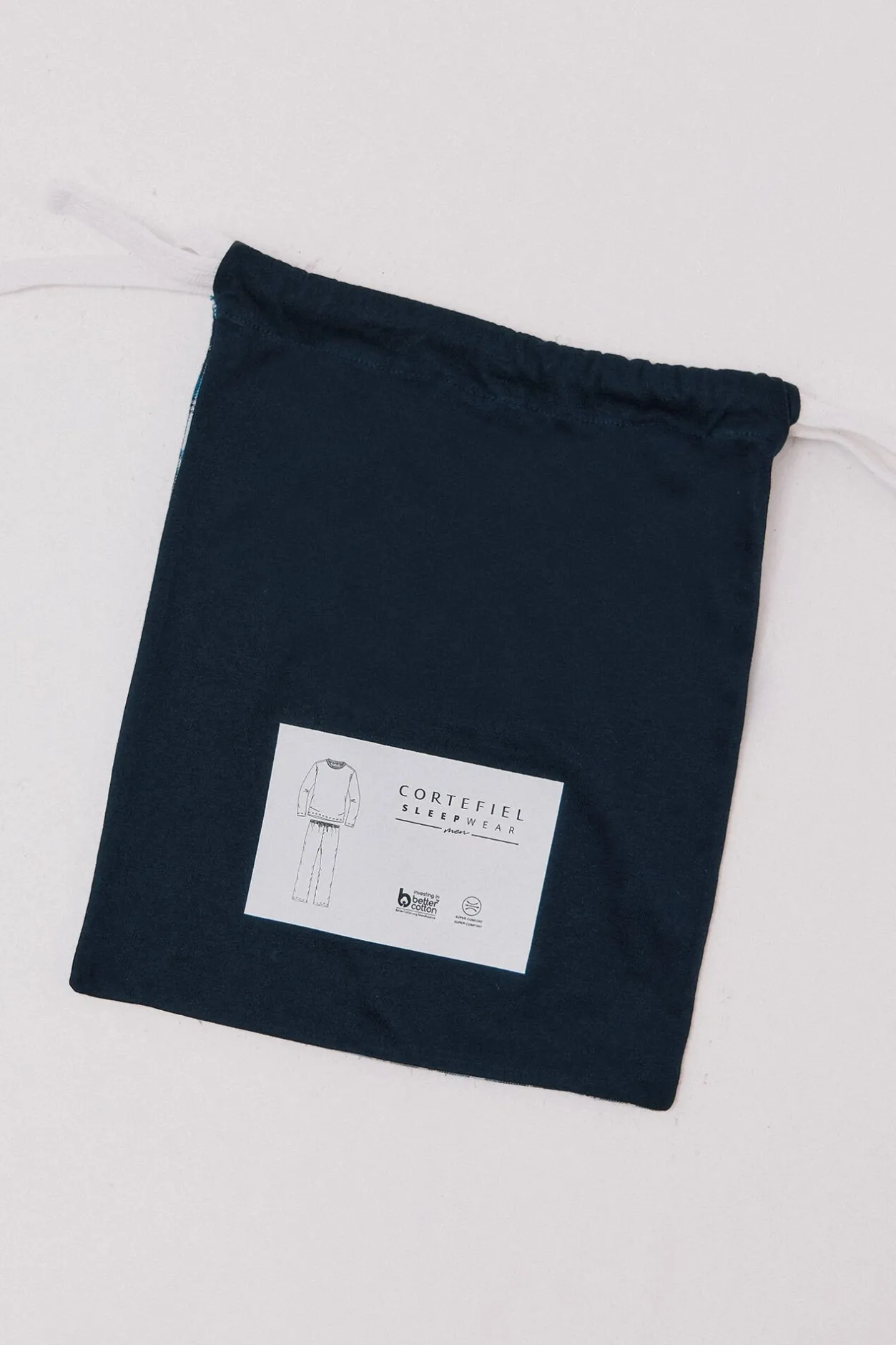 Cortefiel Set de pijama punto y tela Azul marino New