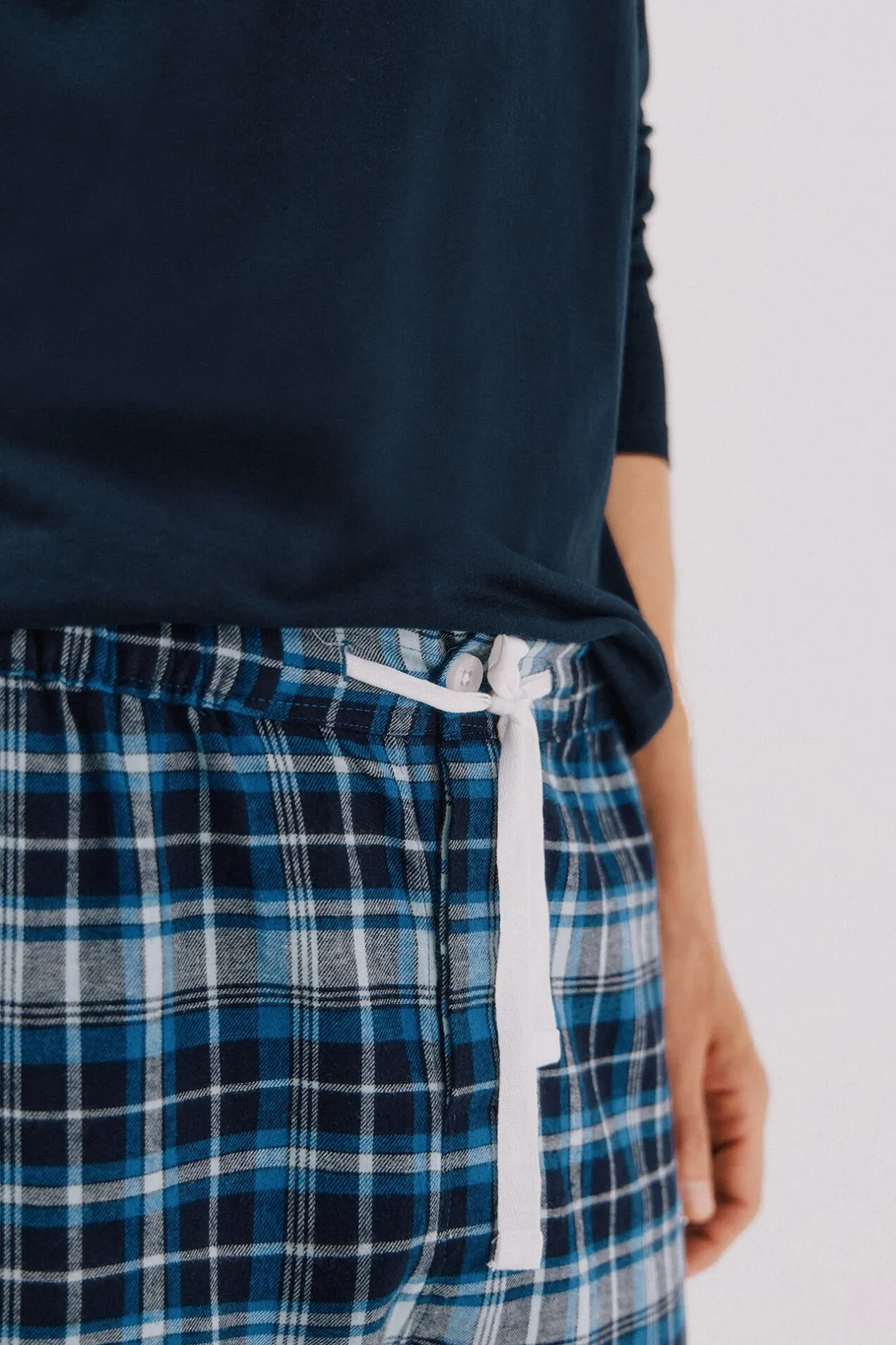 Cortefiel Set de pijama punto y tela Azul marino New