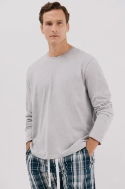 Cortefiel Set de pijama punto y tela Gris Best