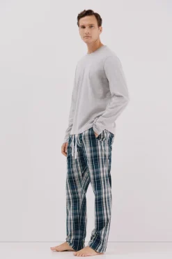 Cortefiel Set de pijama punto y tela Gris Best