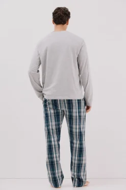 Cortefiel Set de pijama punto y tela Gris Best