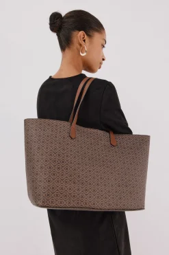 Cortefiel Shopper monogram Estampado marr&oacute;n Hot