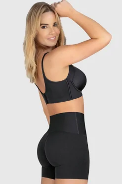 Leonisa Short de control moderado aspecto invisible con fajón antideslizante negro Discount