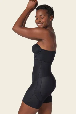 Leonisa Short media pierna tiro extra alto, levanta glúteos negro Clearance