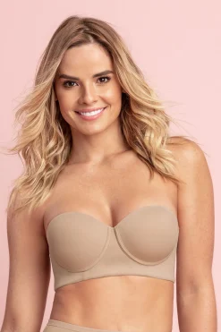Leonisa Sin tirantes bustier 360° de perfección beige Outlet