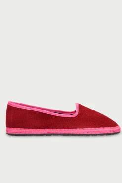 Flabelus Slipper de lino Rojo Discount