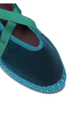 Flabelus Slippers de terciopelo Verde oscuro Online