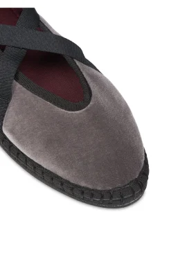 Flabelus Slippers de terciopelo Gris Clearance