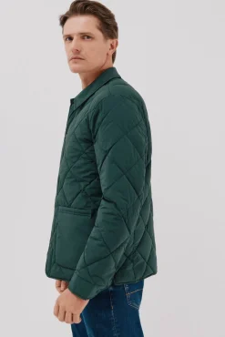 Cortefiel Sobrecamisa acolchada Verde oscuro Outlet