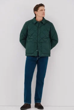 Cortefiel Sobrecamisa acolchada Verde oscuro Outlet