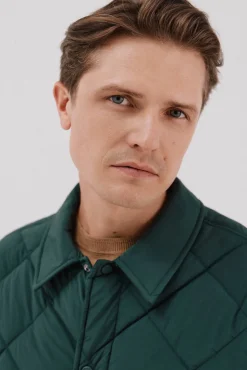 Cortefiel Sobrecamisa acolchada Verde oscuro Outlet